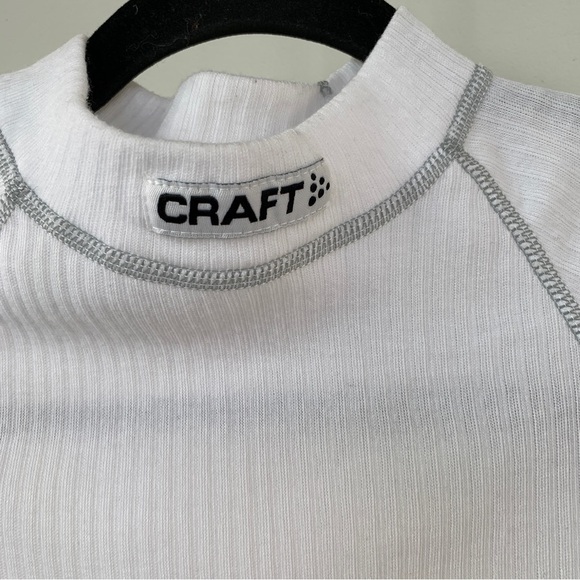 Craft White Mock Neck Short Sleeve Long Lines Top Size L - Picture 3 of 5